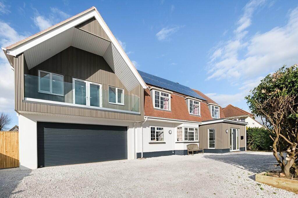 Front view of a construction project to extend a coastal property